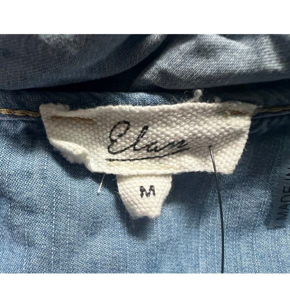 ELAN INTERNATIONAL WOMENS MEDIUM COTTON MINI DRESS RUFFLE SLEEVE W/BELT BLUE NEW - Picture 4 of 13